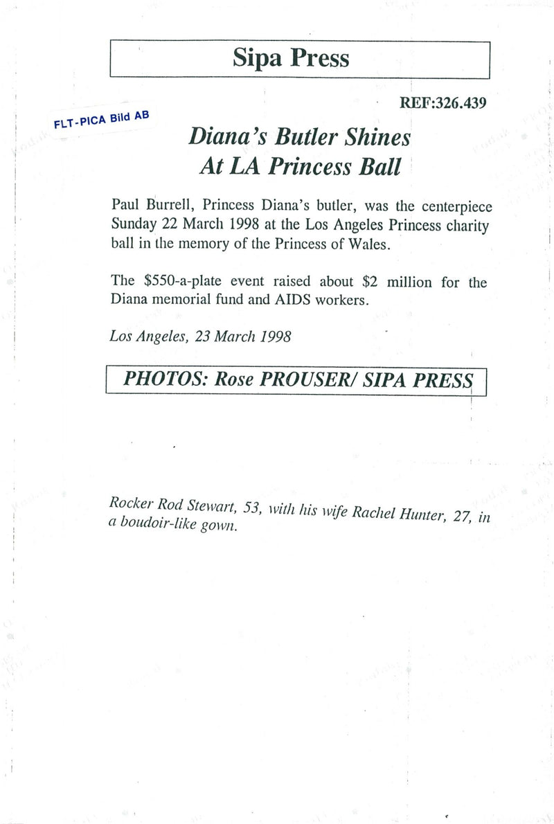 Rod Stewart and Rachel Hunter on a charity gala in Los Angeles - Vintage Photograph