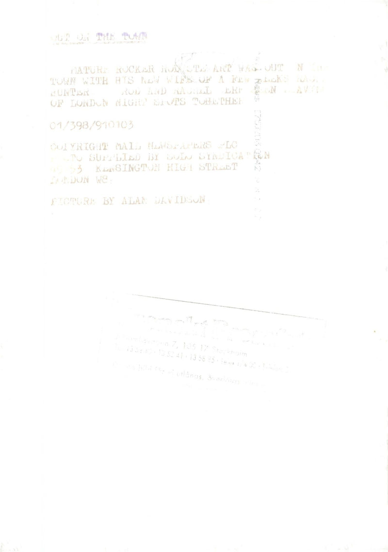 Rod Stewart along with his new wife Rachel Hunter - Vintage Photograph