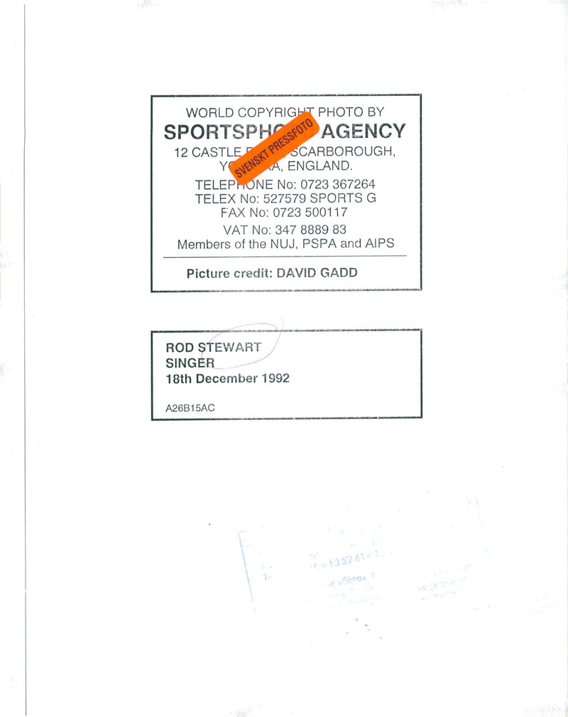 Rod Stewart, British rock singer - Vintage Photograph