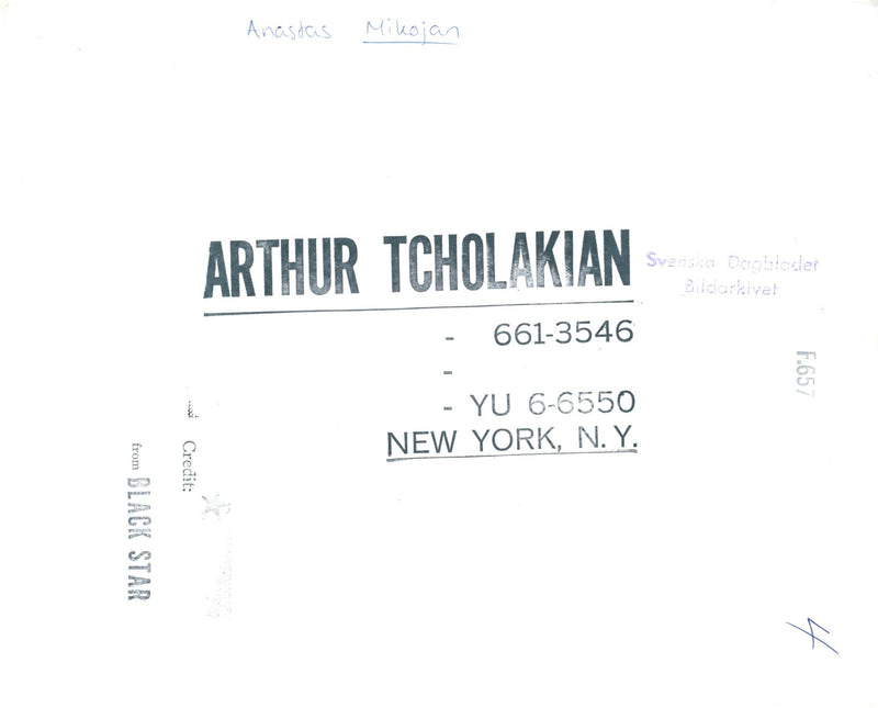 Anastas Mikojan in a winter landscape - Vintage Photograph