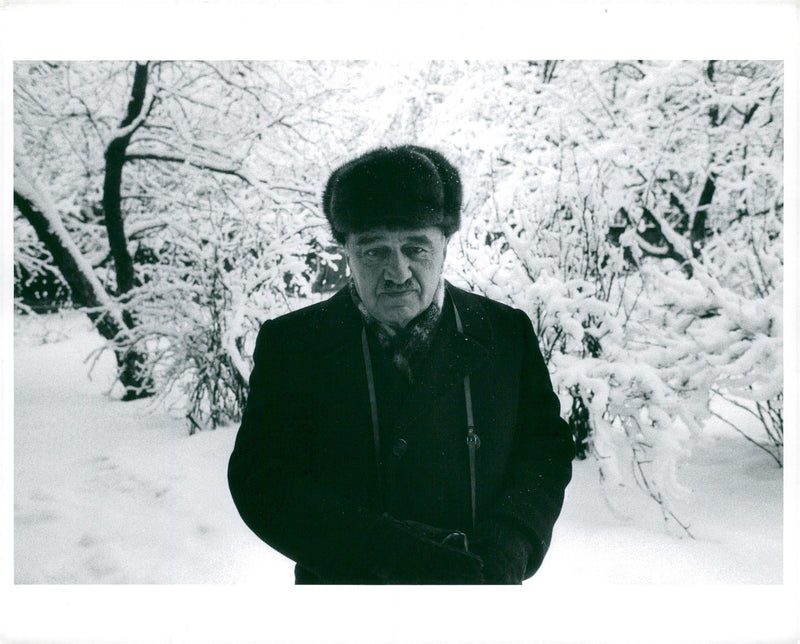 Anastas Mikojan in a winter landscape - Vintage Photograph