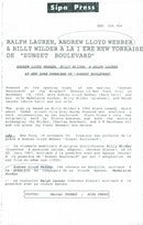 Composer Andrew Lloyd Webber with wife Madelaine at the premiere of the musical Sunset Boulevard at Miuskoff Theater - Vintage Photograph