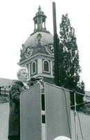 Sara Lidman speaks during a peace demonstration in KungstrÃ¤dgÃ¥rden - Vintage Photograph