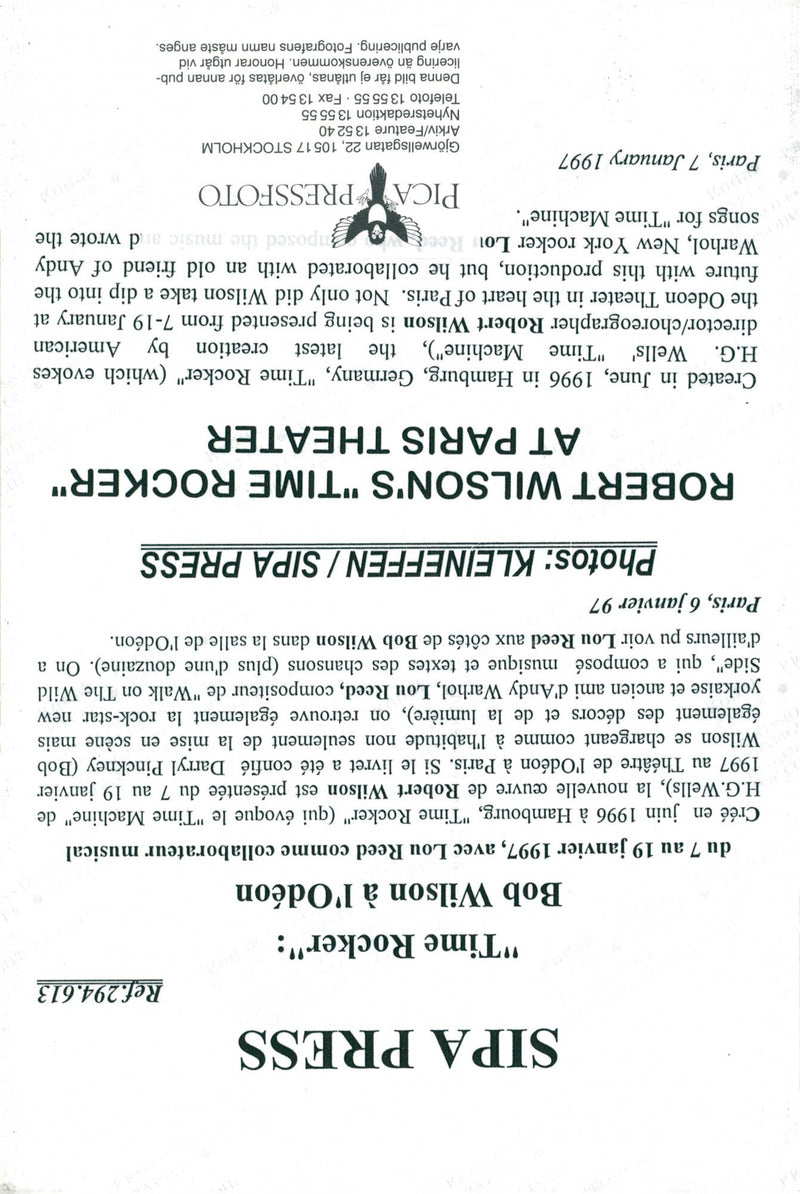 Rock musician Lou Reed was one of the guests at Robert Wilson&