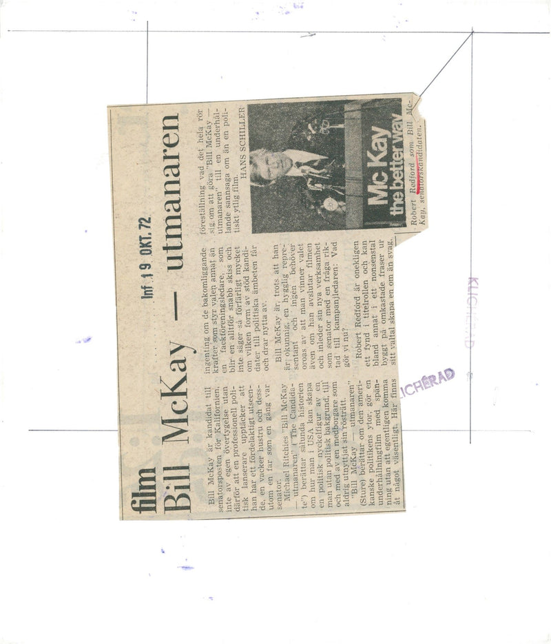Robert Redford as Bill McKay, Senate candidate - Vintage Photograph