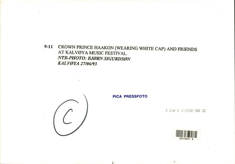 Paparazzi film on Crown Prince Haakon when he visited the KalvÃ¸ya music festival. - Vintage Photograph
