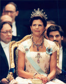 Queen Silvia at the Nobel Prize Awards in Stockholm Concert Hall - Vintage Photograph
