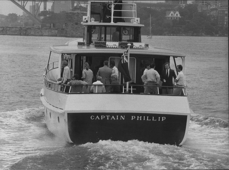 King Carl Gustaf with friends aboard Captain Phillip - Vintage Photograph