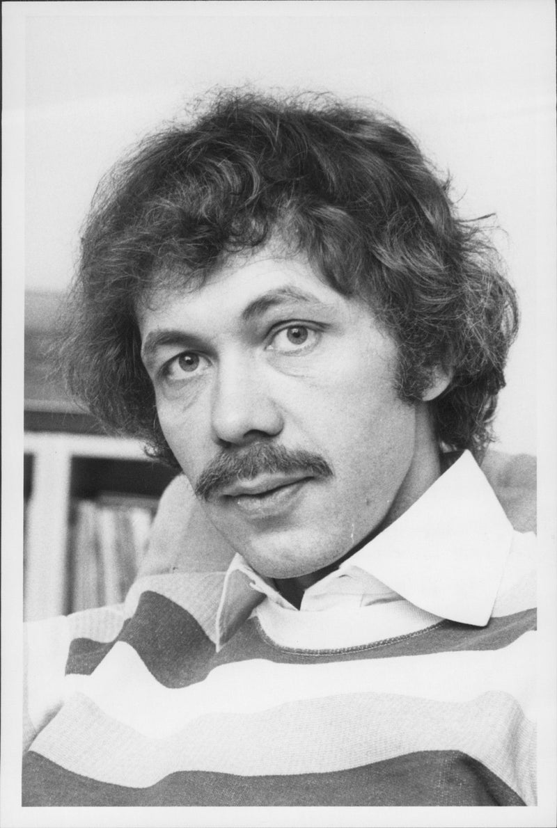 Kjell Alinge in the radio program Fantasino in P3 - Vintage Photograph