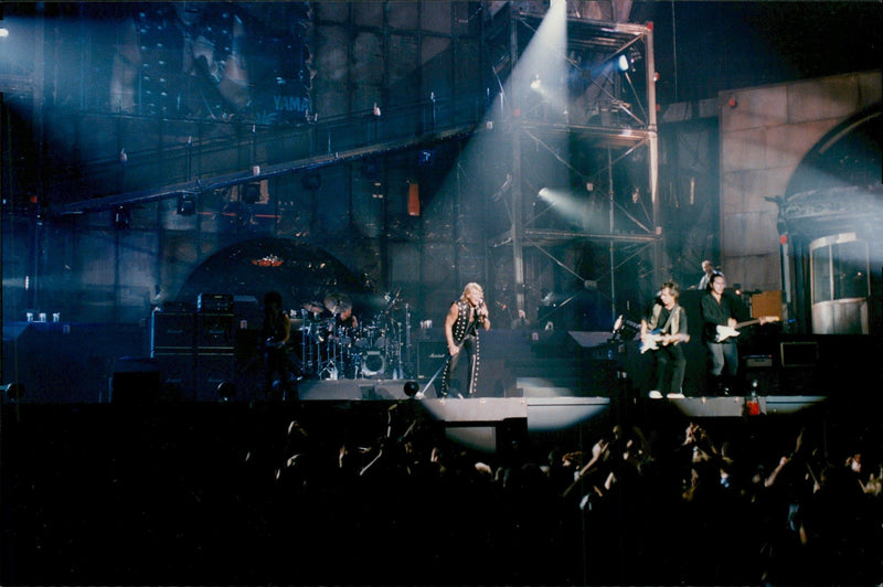 Concert picture on Johnny Hallyday taken during the first show on the tour. - Vintage Photograph