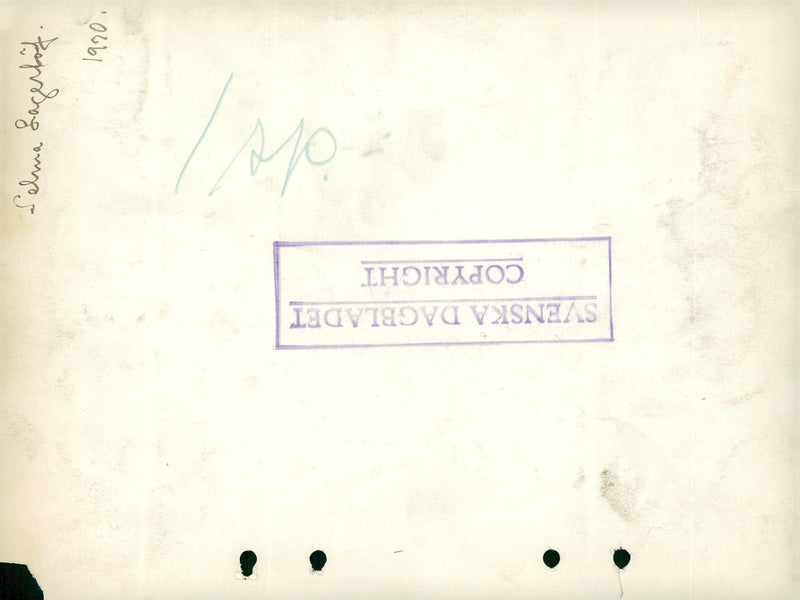 Selma LagerlÃ¶f at the desk - Year 1930 - Vintage Photograph