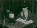 Selma LagerlÃ¶f at the desk - Year 1930 - Vintage Photograph