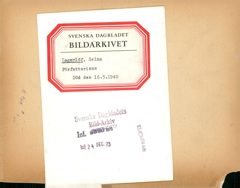 Writer Selma LagerlÃ¶f at the dining table - Vintage Photograph