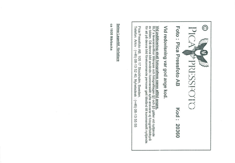 Selma LagerlÃ¶f at his dining table at MÃ¥rbacka - Year 1935 - Vintage Photograph