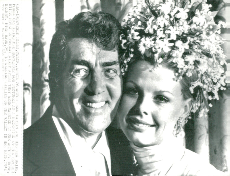 Dean Martin along with his bride Catherine Mae Hawn - Vintage Photograph