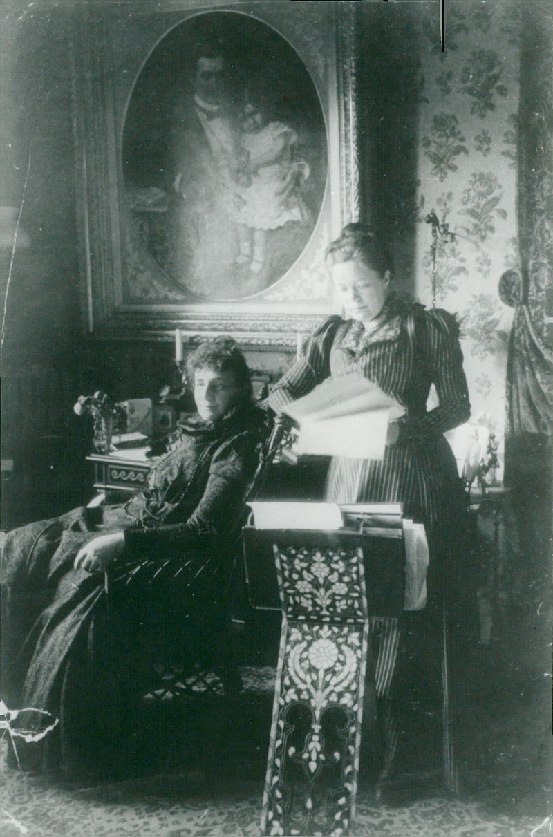 Sophie Elham and author Selma Lagerlöf - Vintage Photograph