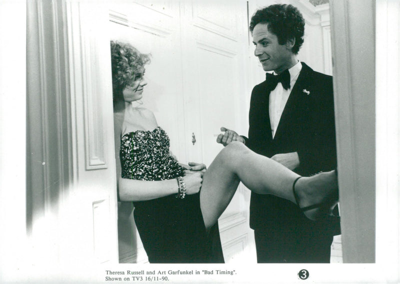 Art Garfunkel together with Theresa Russell in the show &quot;Bad Timing&quot; - Vintage Photograph