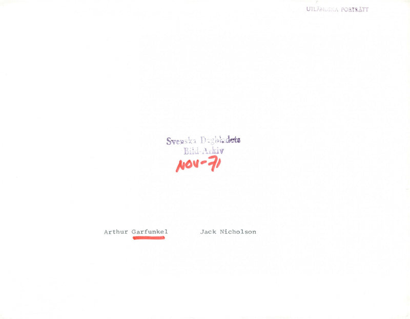 Art Garfunkel and Jack Nicholson in the movie &quot;The Love of Meat&quot;. - Vintage Photograph