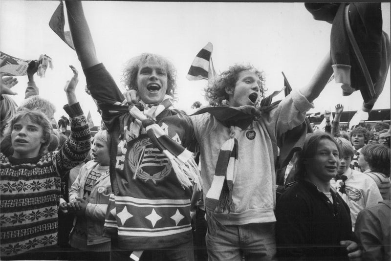 A bunch of happy Hammarby fans - Vintage Photograph