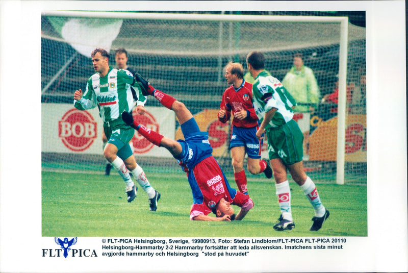 Hammarby settled the match at the last minute and continues to lead all Swedish. - Vintage Photograph