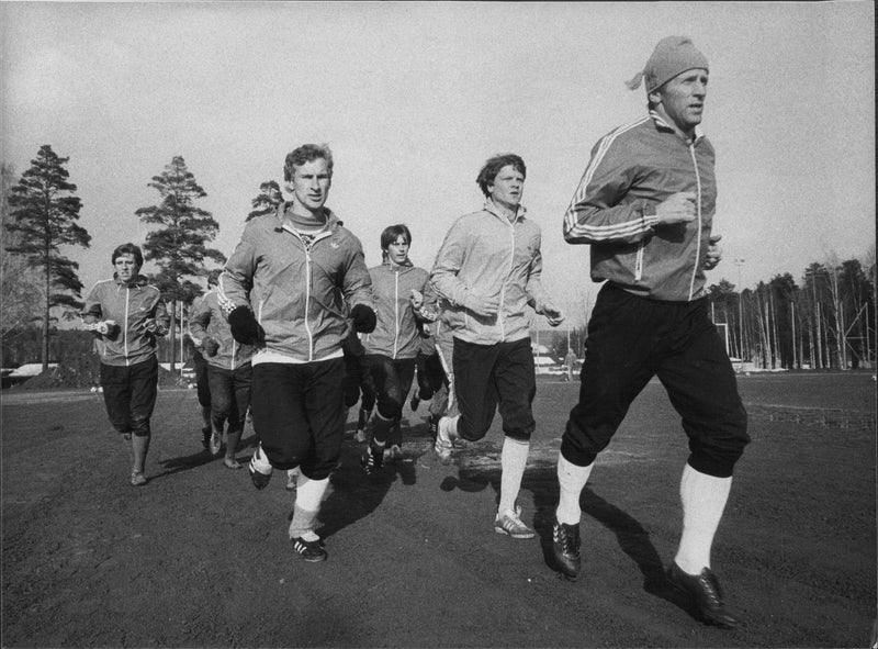 AIK football team training - Vintage Photograph