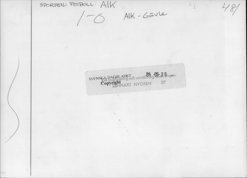 AIK football team plays against GÃ¤vle - Vintage Photograph