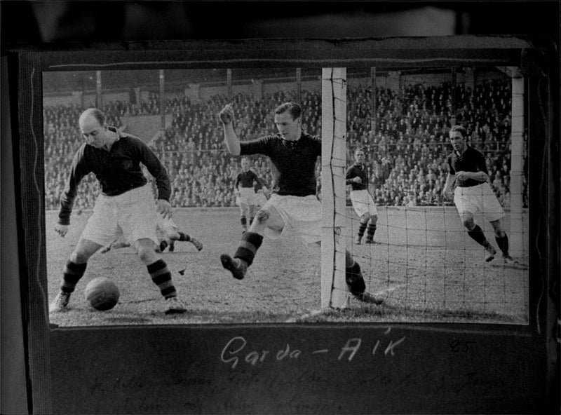 Football match between GÃ¥rda -AIK in Allsvenskan -1925. - Vintage Photograph