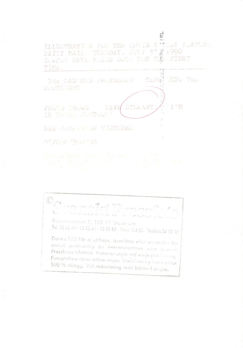 Dave Stewart appears - Vintage Photograph