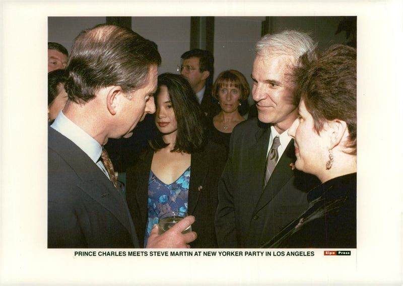 Prince Charles (Prince of Wales) meets Steve Martin at the New Yorker party in Los Angeles - Vintage Photograph