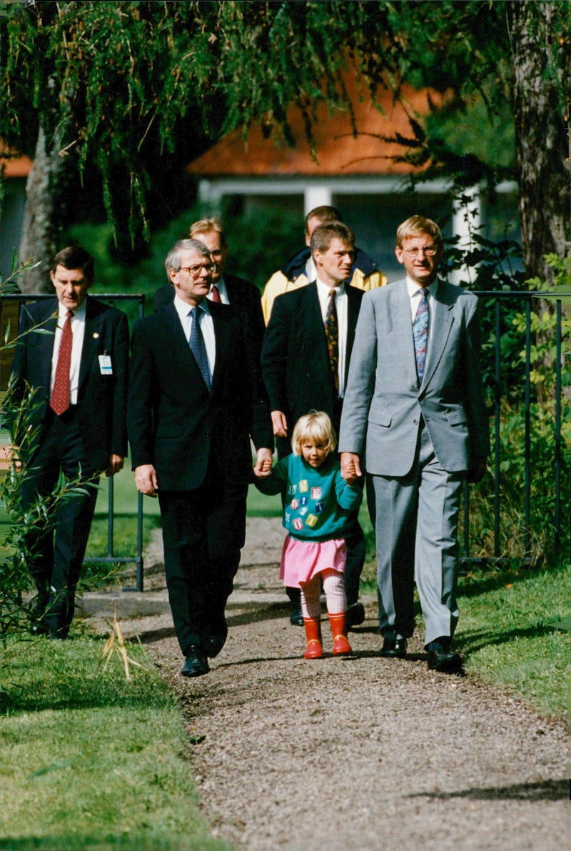 Portrait image of John Major, Gunnel Bildt and Carl Bildt taken during Major&