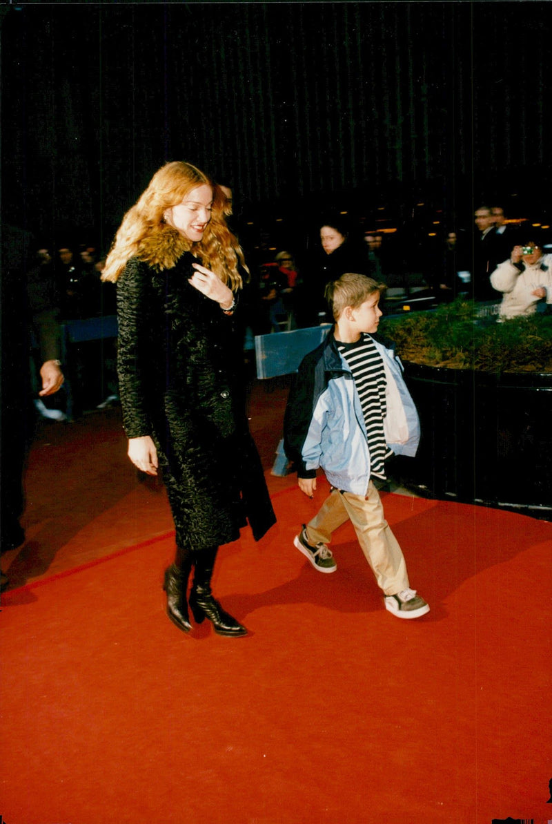 Madonna on the red carpet at the premiere of the movie &quot;Wide Awake&quot; - Vintage Photograph
