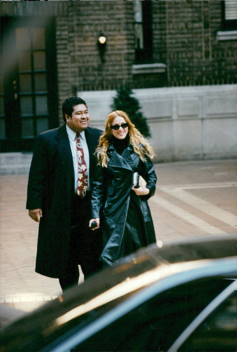 Madonna leaves his apartment at Central Park with his driver - Vintage Photograph