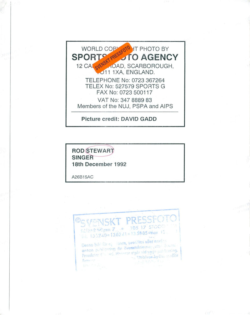 Singer Rod Steward. - Vintage Photograph