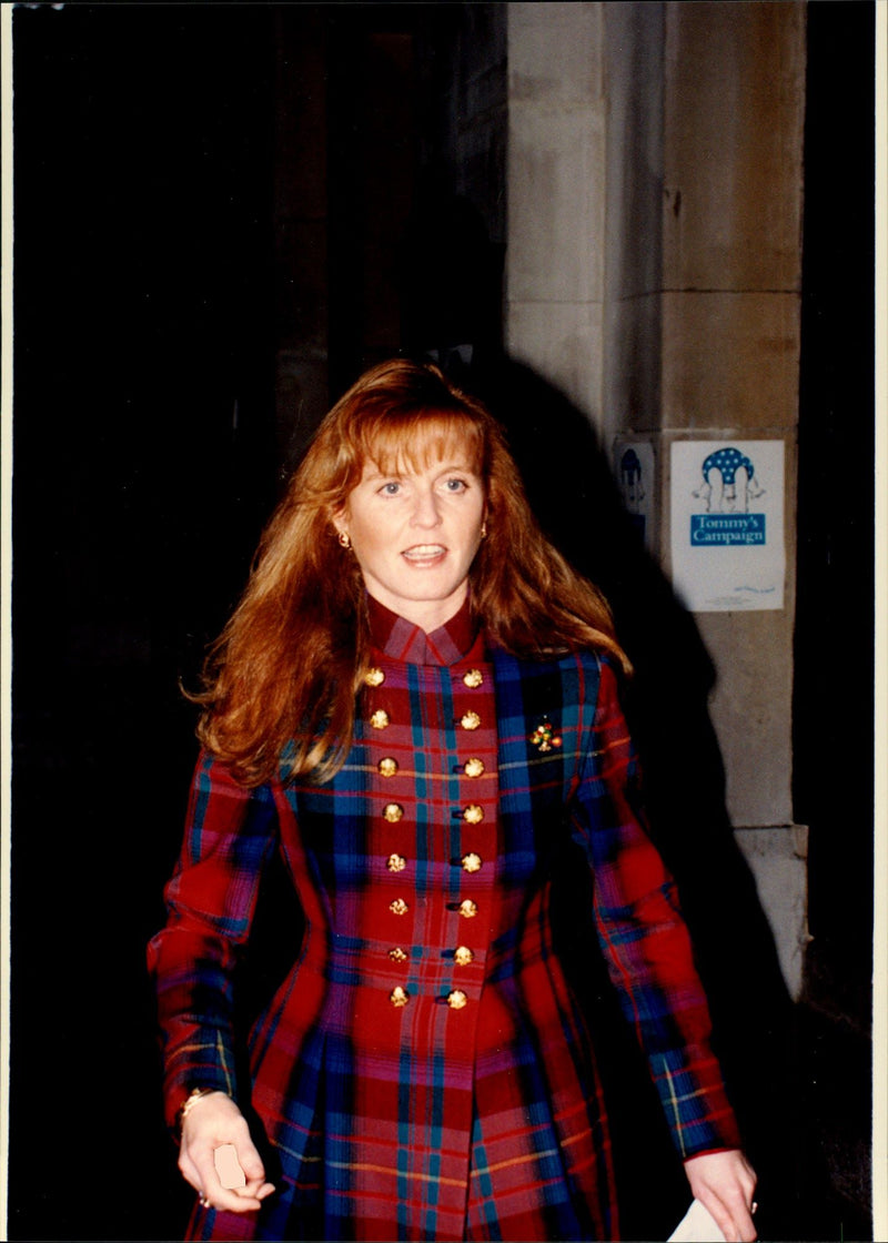 Sarah Ferguson arrives at a concert with London Charity - Vintage Photograph