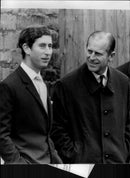 Prince Philip with a young Prince Charles - Vintage Photograph