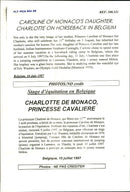 Charlotte Casiraghi shows his prize after a jump competition in Lummen - Vintage Photograph