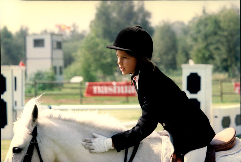 Charlotte Casiraghi at a jump competition in Lummen - Vintage Photograph