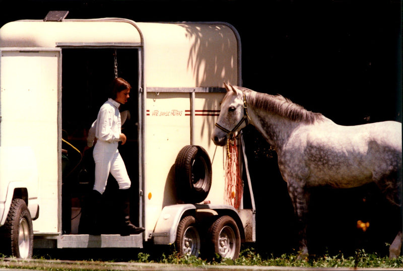 Charlotte Casiraghi with his horse Tempeti du Midi - Vintage Photograph