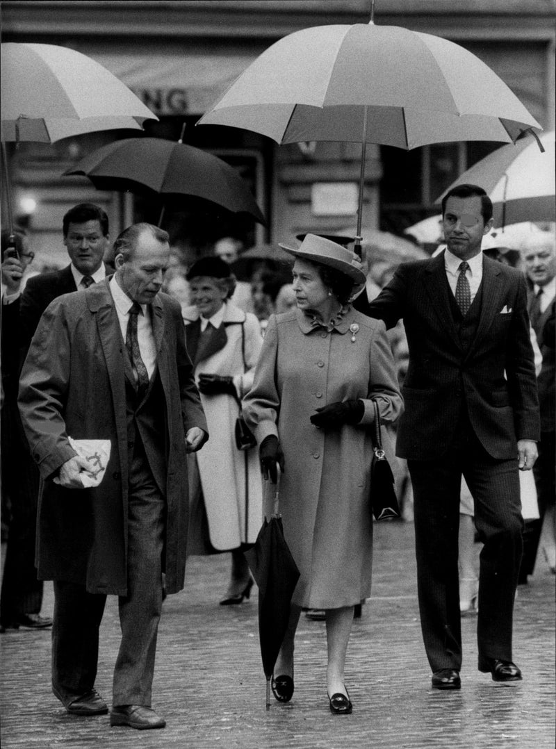 Prince Philip and Queen Elizabeth II on state visits in Sweden - Vintage Photograph