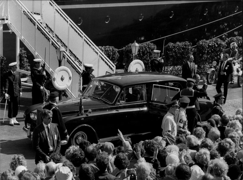 Elizabeth II and Prince Philips State Visit: Press Release on Britannia - Vintage Photograph