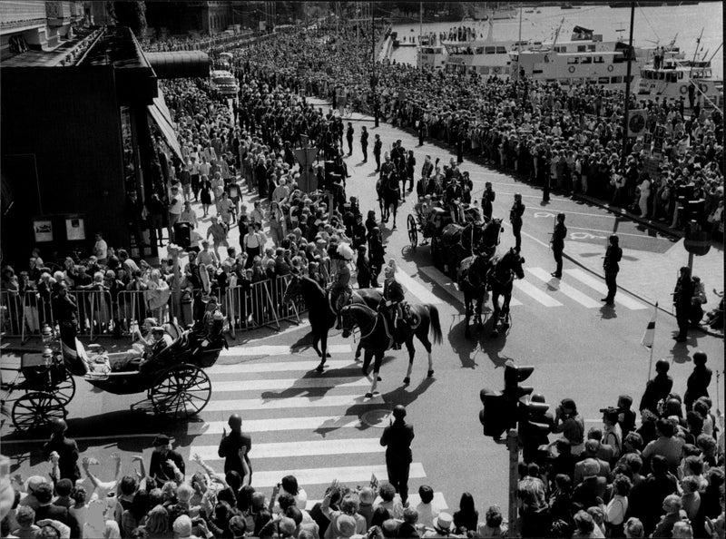 Picture from Elizabeth II and Prince Philips visited in Sweden - Vintage Photograph