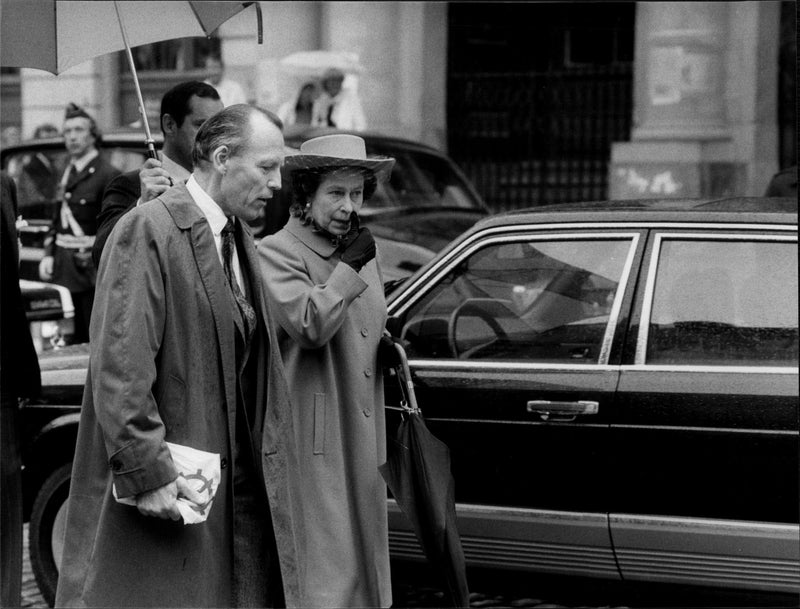 Prince Philip and Queen Elizabeth II on state visits in Sweden - Vintage Photograph