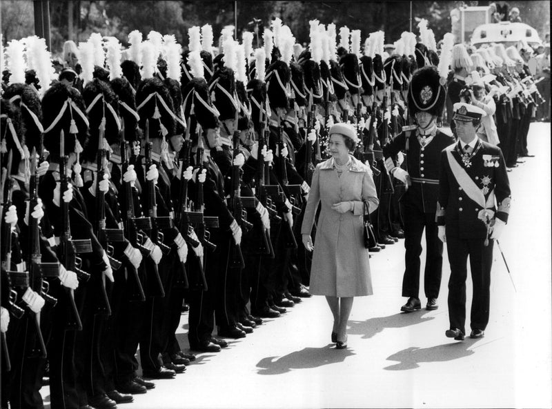 Queen Elizabeth II and King Carl XVI Gustaf - Vintage Photograph