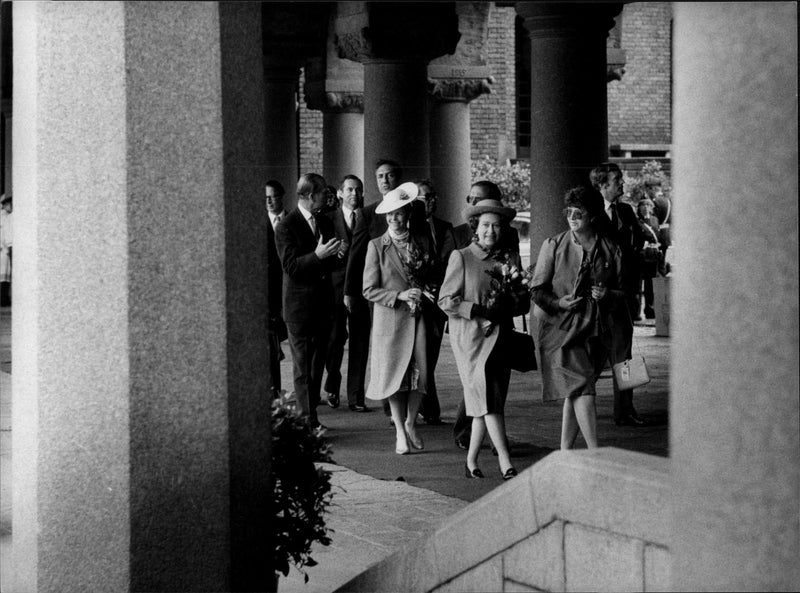 Queen Silvia and Queen Elizabeth II - Vintage Photograph