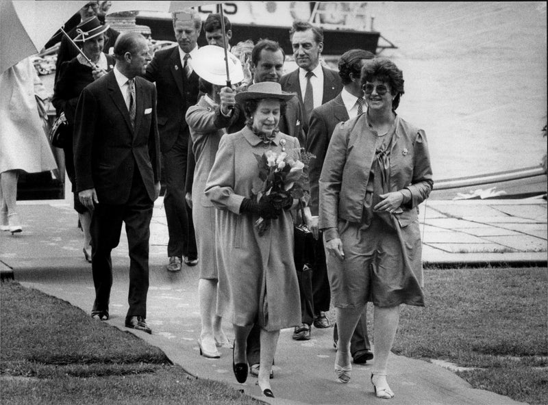 Queen Elizabeth II and General Assembly Chairman Annie Marie Sundbom - Vintage Photograph