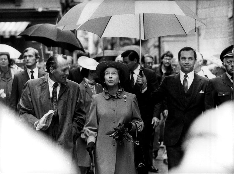 Prince Philip and Queen Elizabeth II on Sweden visit - Vintage Photograph