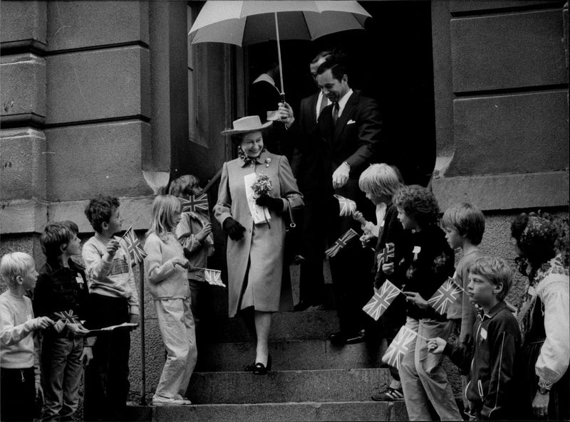 Queen Elizabeth II during the Swedish visit - Vintage Photograph