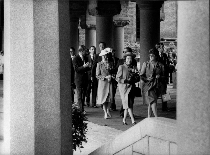 Queen Silvia and Queen Elizabeth II - Vintage Photograph