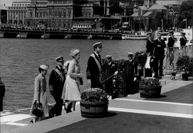 Queen Elizabeth II and Prince Philip have just landed - Vintage Photograph