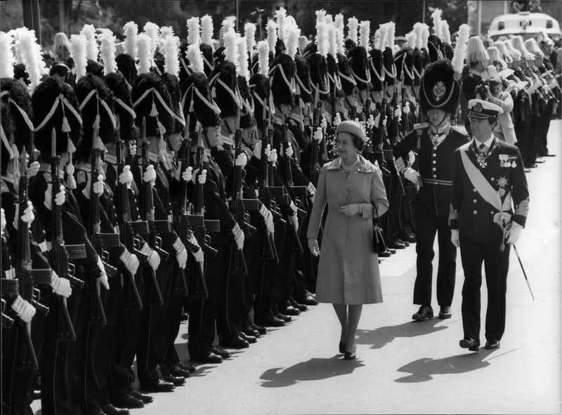 Queen Elizabeth II and King Carl XVI Gustaf - Vintage Photograph